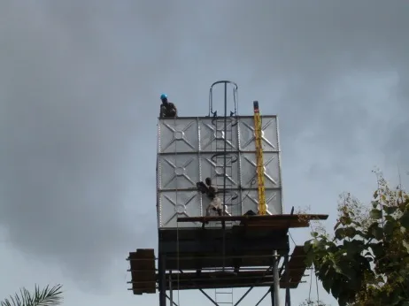 Overhead Water Storage Tanks Under Repair