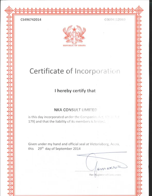 Certificate of Incorporation