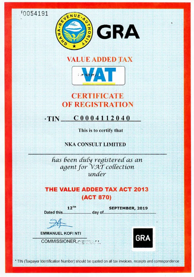 VAT Certificate of Registration